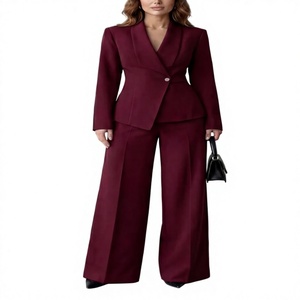 Blazer de Oficina para Mujer - Diseño 2026, Blazer de Oficina Color Borgoña con Trajes Completos para Mujer, 100% de la Mejor Calidad - Product Image 1