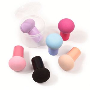 ฟองน้ำแต่งหน้าแบบพกพา รูปทรงเห็ด สำหรับรองพื้นชนิดน้ำ พร้อมด้ามจับ - Product Image 1