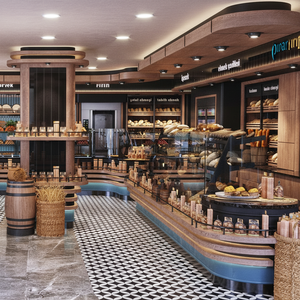 Cafetería de madera personalizada de fábrica, diseño de interiores, diseño moderno de mostrador de café, muebles de cafetería - Product Image 1