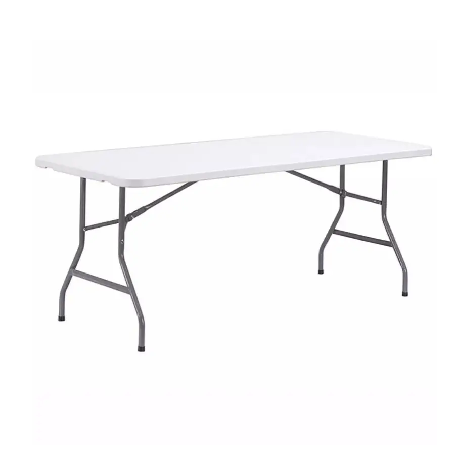 Portable 6ft Plastic Folding Tables Outdoor Restaurant White PE Folding Dining Table Modern