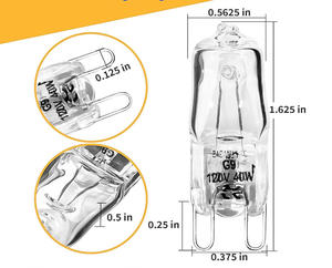 高温耐性G9ハロゲンバルブランプ25W 40WクォーツガラスウォームホワイトライトAC 220Vオーブンバルブ - Product Image 2