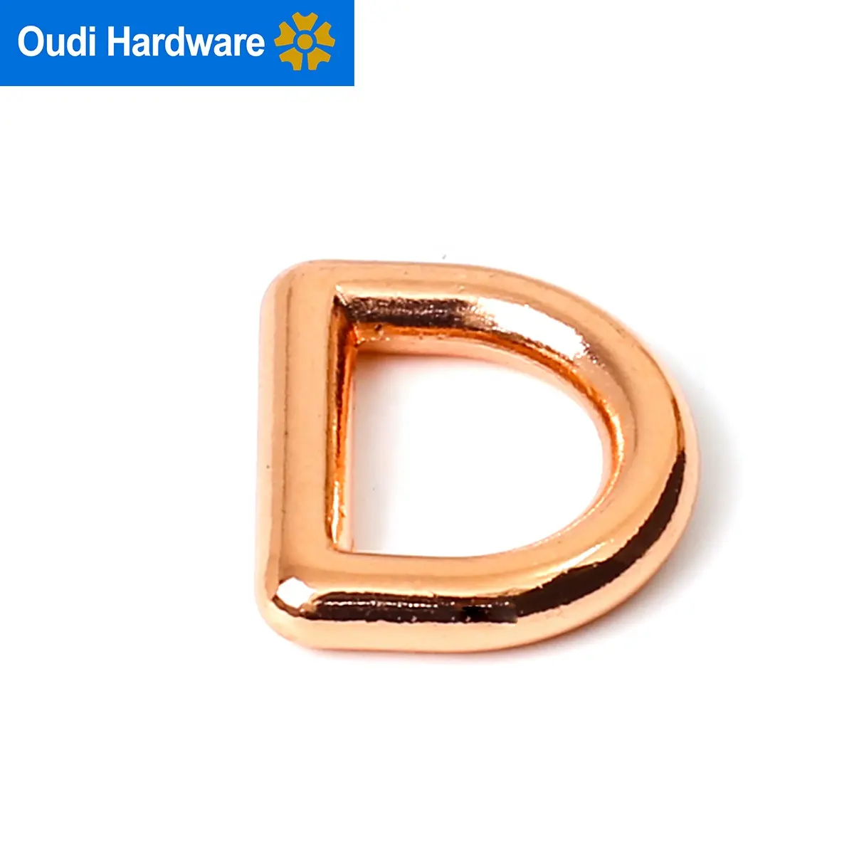 Металлическое D-образное кольцо на заказ из цинкового сплава для ошейника собаки, розовое золото, D-образное кольцо с пряжкой, размер 1 дюйм