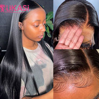 Peluca de Cabello Humano con Frente de Encaje Recto al por Mayor para Mujeres Negras, Peluca Frontal HD Brasileña 13X4 13X6 con Encaje Transparente