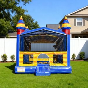 Mini château gonflable bleu, château de saut gonflable commercial, château gonflable pour enfants - Product Image 1