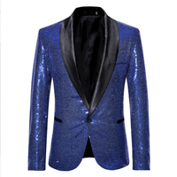 Costume de danse décontracté à paillettes pour hommes Veste brillante