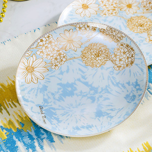 Service de table en porcelaine fine européenne, motif floral élégant, bols, assiettes, vaisselle en céramique pour la maison - Product Image 3