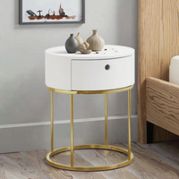 Minimaliste P2 MDF fer lit Table d'appoint stockage cuit au four peinture chambre meubles pour maison appartement salon