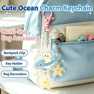 Floating sequins <b>keychain</b> Transparent acrylic charm Bag accessory key chain <b>Custom</b> acrylic <b>keychain</b> - Product Image 5