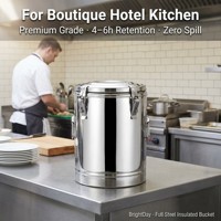 Conteneur alimentaire isotherme en acier inoxydable commercial, baril pour la restauration, chauffe-plats thermique, seau thermique pour restaurant, hôtel, buffet