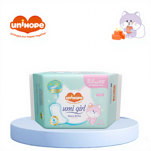 Serviettes hygiéniques tendance Unihope super absorbantes en coton avec ailettes pour le confort des femmes - Product Image 1
