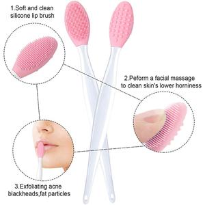 <span class=keywords><strong>Brosse</strong></span> Lèvres <span class=keywords><strong>Exfoliante</strong></span> Personnalisable avec Logo et <span class=keywords><strong>Brosse</strong></span> Nettoyante Nez Double Face en Silicone Souple pour Gommage Lèvres et Retrait Points Noirs du Nez - Product Image 3