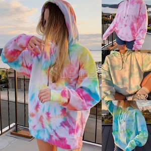 Nouveau design nuage eau de javel porter femmes surdimensionné tie dye à capuche avec cordon de serrage capuche taille adulte 100% de haute qualité - Product Image 2