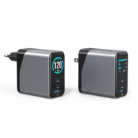 Chargeur USB 120W Max pour Ordinateur Portable, 3 Ports Multi-Appareils à Charge Rapide avec Écran TFT pour iPhone Samsung