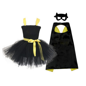 Ensemble de robes tutu en polyester pour enfants, avec cape et <span class=keywords><strong>masque</strong></span>, pour Halloween, cosplay et fêtes, vente en gros - Product Image 4