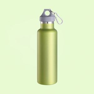 Narrow Mouth 600ml Vacuum Flask Insulated Stainless <b>Steel</b> Water <b>Bottle</b> with Loop Lid and Hook - Product Image 3