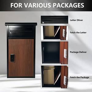 Home <strong>Outside</strong> Parcel Delivery <strong>Box</strong> Ttlock Anti-theft Letter Drop <strong>Box</strong> Black Wood-pattern Courier Receiving <strong>Post</strong> <strong>Box</strong> - Product Image 3
