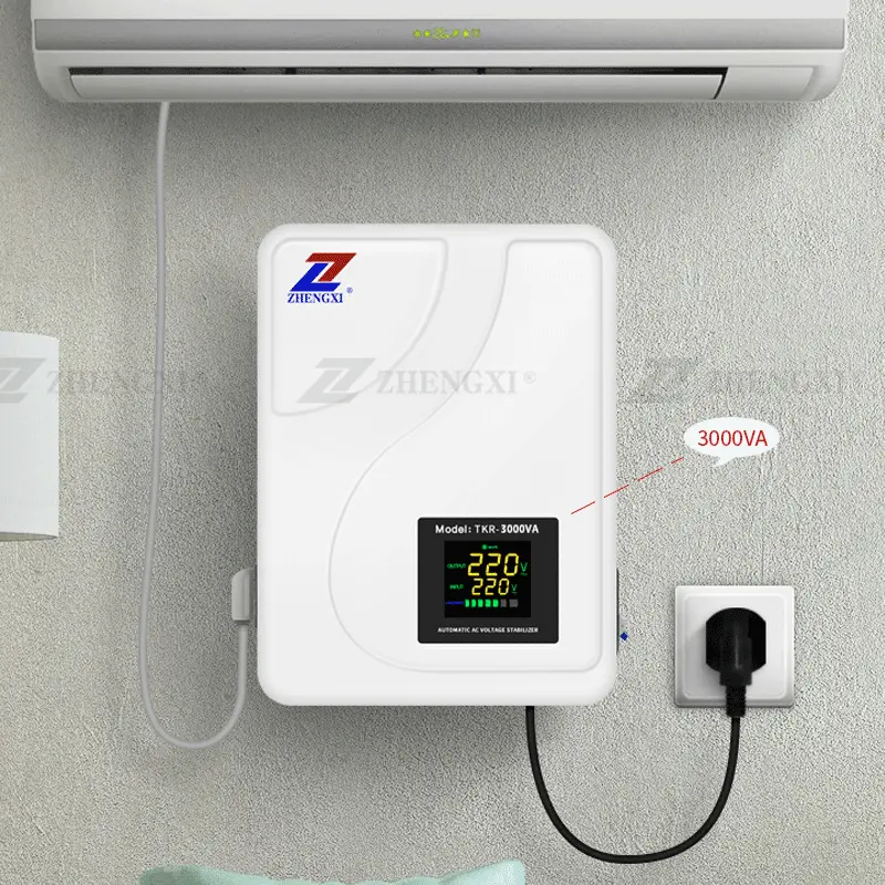 TKR-3000VA einphasige automatische 220v Haushalts geräte LCD Smart Wand montiert AC Spannungs stabilisator Regler
