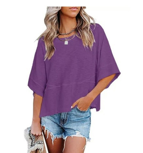 T-shirts pour femmes en coton blanc oversize, col décontracté, imprimé par sublimation USA, style vintage, marque Fitness Foulard - Product Image 4