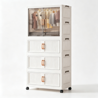 Armoire pliable en plastique pour enfants avec tiroirs et roulettes, organisateur de rangement pour vêtements d'enfants pour la chambre de bébé