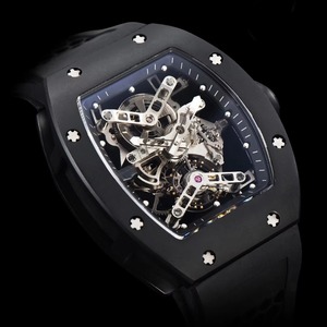 Reloj de Pulsera Mecánico de Lujo Unisex con Tourbillon, Esqueleto, Caja Tonneau, Esfera Analógica, Resistente al Agua, Alta Calidad - Product Image 1