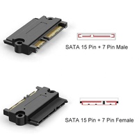 Conector convertidor de adaptador macho a hembra SATA de 22 pines (7 + 15 pines)