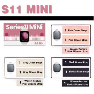 Reloj Inteligente Serie 11 Mini de 42 mm, Set de Regalo con 3 Correas, Reloj Inteligente S11 Mini para Mujer - Product Image 3
