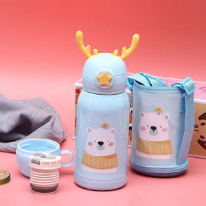 Wholesale 600ml Cute Cartoon Portable Outside Children 316 Stainless Steel Vacuum Flask School Water Bottle for <b>Kids</b> With Straw - Product Image 5