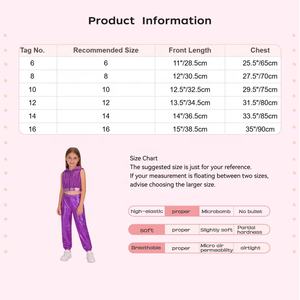 Traje de Baile Hip-Hop y Jazz para Niñas de 6 a 16 Años, Top Corto con Capucha y Pantalones, para Presentaciones, Clases de Baile, Espectáculos, Traje de Baile Moderno - Product Image 6