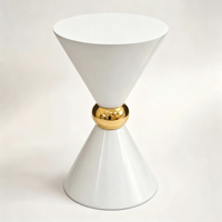 Présentoir de mariage moderne en forme de sablier, socle rond de 50 cm blanc/noir pour gâteaux et fleurs, idéal pour la décoration d'événements