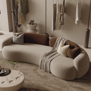 أريكة خاصة فاخرة ومتطورة على شكل منحني لمنطقة الانتظار وصالة الاستقبال في صالون التجميل - Product Image 5