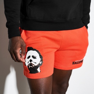 Herenshorts van zachte <span class=keywords><strong>fleece</strong></span> met custom logo, elastische tailleband, 5,5 inch binnenbeenlengte, zachte pasvorm, French Terry katoen en linnen. - Product Image 2