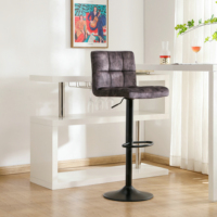Tabourets de bar pivotants modernes commerciaux en métal chaises de cuisine à hauteur réglable pour hôtels salon pour usage extérieur tissu de velours