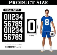 22 pièces de numéros de maillot thermocollants de 8 pouces, écologiques, imperméables, pour transfert thermique, pour T-shirt, uniforme d'équipe, vêtement de football
