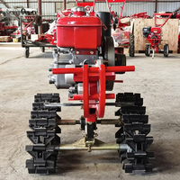 Tractor de un solo eje con motor diésel para labranza y arado, 7HP/173F, refrigerado por aire, minicultivador de potencia, microcultivador diésel con doble cadena.
