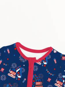 Miozing 	 Pigiama personalizzato per neonati 4 <span class=keywords><strong>luglio</strong></span>, vestiti per neonati maschi da 3 a 5 mesi, pigiama intero in bambù per eczema, ODM - Product Image 5