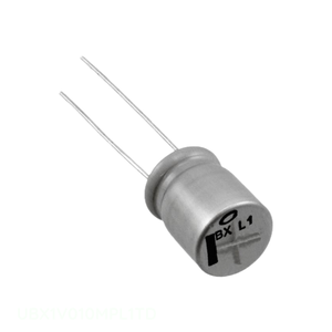 ตัวเก็บประจุแบบ Through Hole รุ่น UBX1V010MPL1TD ของผู้ผลิต 1 ยูเอฟ คาปาซิเตอร์อะลูมิเนียม 1UF 20% 35V แบบขาเสียบ - Product Image 1