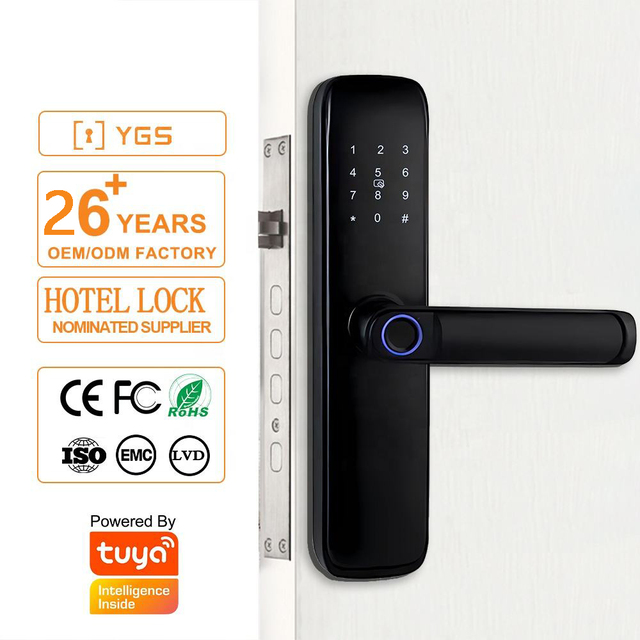 High Security Tuya Wifi Smart Door Lock 5050 Mortise Fingerprint Aluminum Oem Smart Locks for Entrance Door