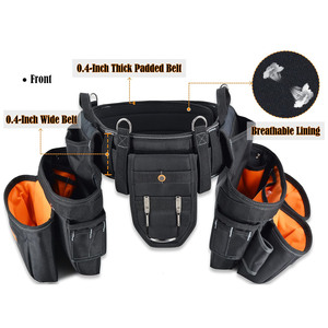 Professional Heavy-Duty Comfort Rig Leather Waist Belt Custom Electrical Tool <b>Suspenders</b> with Waterproof Feature for Carpenters - Product Image 2