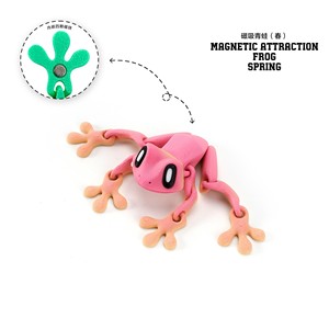 Feeron Aimant de réfrigérateur en PLA imprimé en 3D, motif grenouille, design articulé, jouet mignon articulé, durable, décoration d'intérieur pour enfants, amusant, anti-stress - Product Image 4