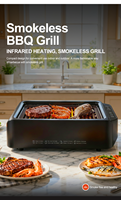 Grill électrique compact sans fumée et rôtissoire à air chaud multifonction pour la cuisine