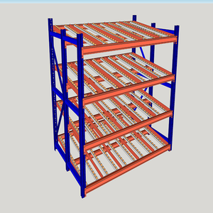 Étagères d'étagères personnalisées Fluent Rack d'entrepôt à glissière roulante avec rail d'écoulement à rouleaux - Product Image 2