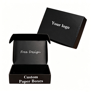 Custom Black Rigid Paper Boxes Rectangle UV Printing Logo Design Gift Craft <b>Packaging</b> - Product Image 1