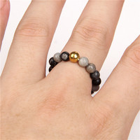 Bague en Pierre Naturelle Faite Main Acier Inoxydable Or 18 Carats Argent Perles Gemmes Bagues Bohème Cornaline Cristal pour Femme