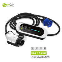 Chargeur ZenCar portable 32A 230V 7kW EV Niveau 2 EVSE pour véhicule électrique domestique/extérieur Chargement de voiture avec prise SAE J1772 Type 1