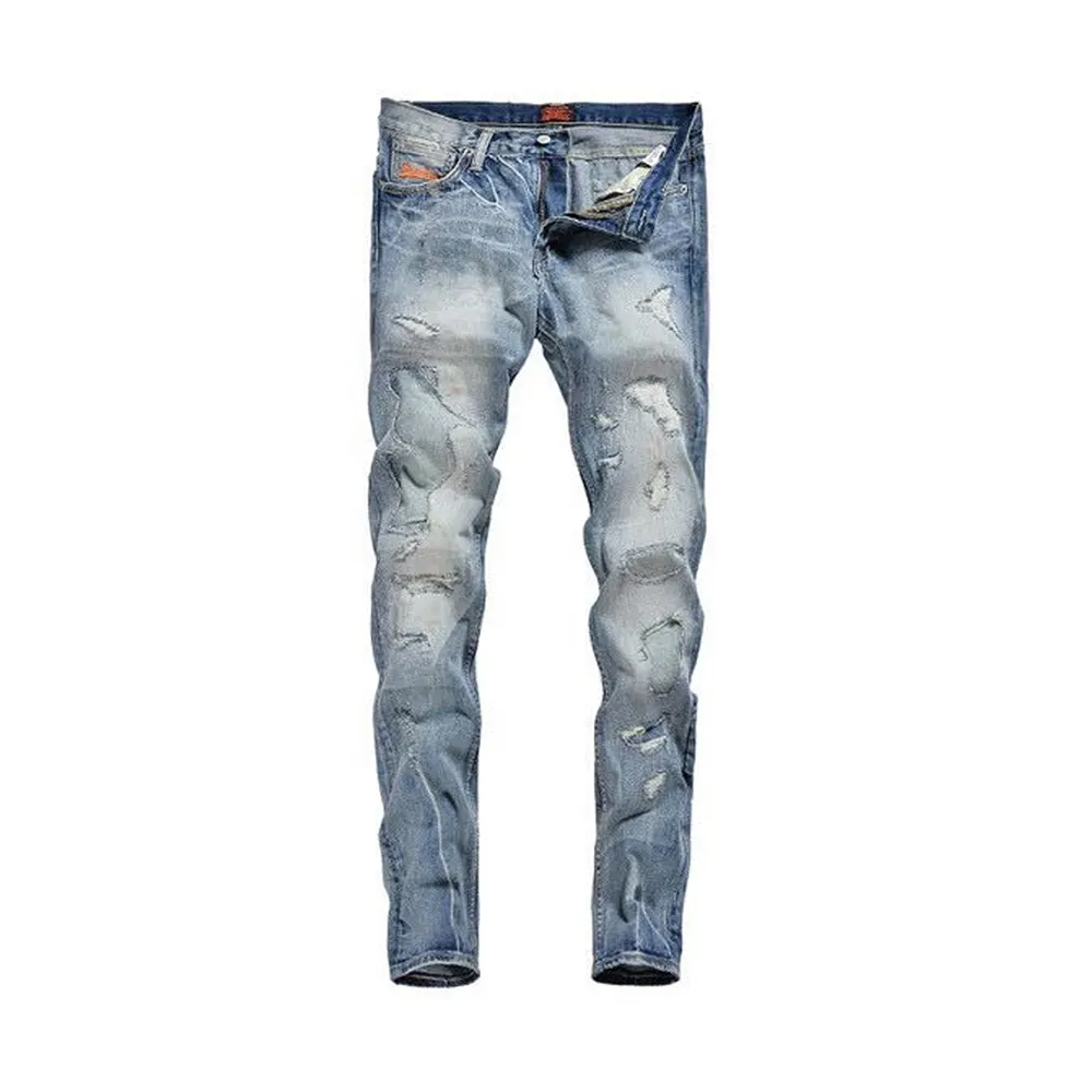 Wholesale New Fashion High Quality Funky Men Vintage Ripped Skinny Denim Plus Size Men's Jeans