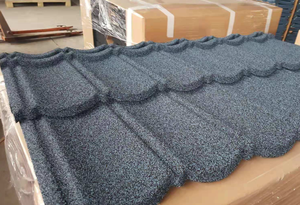 Tuiles de toiture en aluminium-zinc revêtues de pierre, style moderne, colorées, pour application extérieure, tuiles de crémaillère - Product Image 3