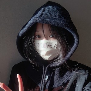 Chapeau tricoté à capuche pour femme, écharpe tout-en-un, cache-cou épaissi, bonnet d'hiver noir, vert foncé, gris, rouge, kaki - Product Image 2