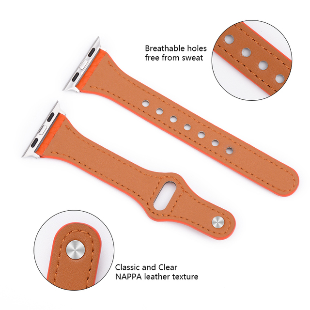 Literary Style Woman Real Lychee Leather Watch Band Metallic Buckles Smart Watch Strap for iphone Watch Ultra 3 2 1Series10 9 8
