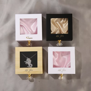 Caja de Regalo de Joyería de Cartón con Cajón Deslizante Ecológico, Asa de Cristal, Logotipo Personalizado, Ventana de PVC, Cuadrada, en Oferta - Product Image 2