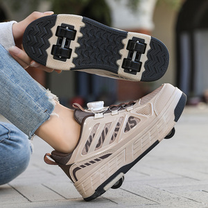 Chaussures à roulettes lumineuses pour enfants, en mesh, avec lumières, pour les sports de plein air - Product Image 3